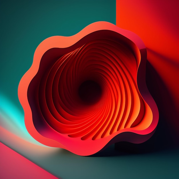 Un fond rouge et bleu avec un design en spirale.