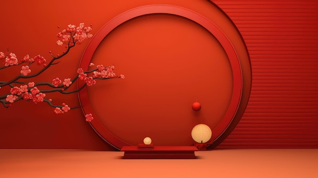 Fond rouge du nouvel an lunaire chinois