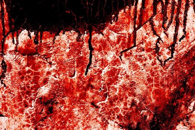 Fond rouge effrayant murs sales sanglants pour les murs de fond sont pleins de taches de sang et d'égratignures