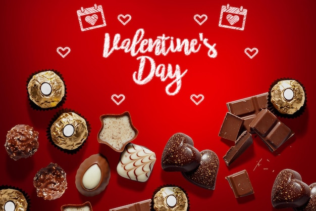 Un fond rouge avec un fond rouge qui indique la Saint-Valentin.