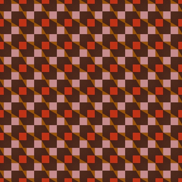 Un fond rouge et marron avec un motif en damier noir et marron.