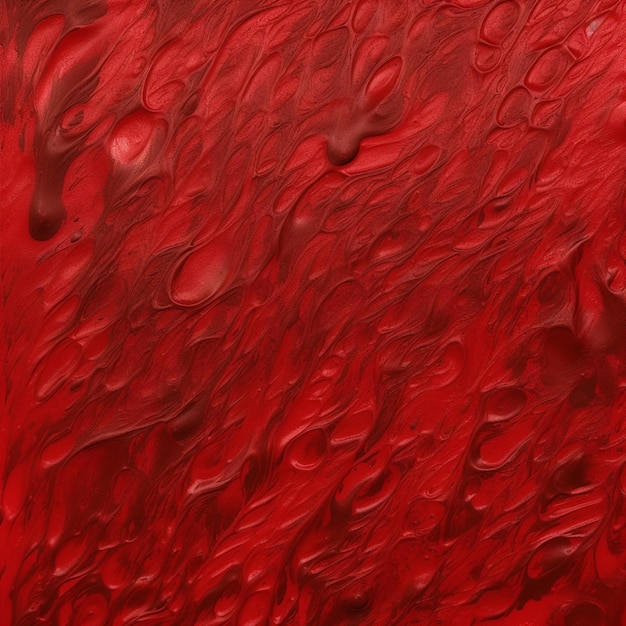 Un fond rouge avec un motif de liquide et des gouttes de peinture.