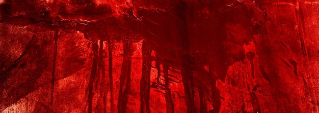 Fond rouge Mur sanglant effrayant mur blanc avec éclaboussures de sang pour fond d'halloween