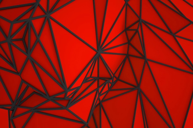 Fond rouge avec des polygones