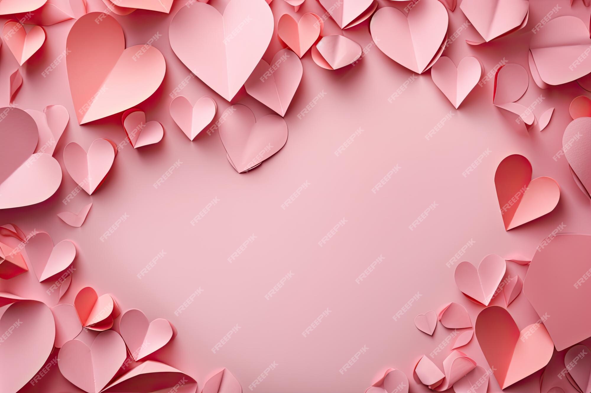 Rendu 3D Du Fond De La Saint-Valentin Avec Coeur En Papier Banque
