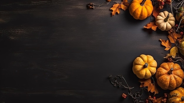 Fond de saison fantasmagorique d'automne de citrouille d'Halloween généré par l'IA
