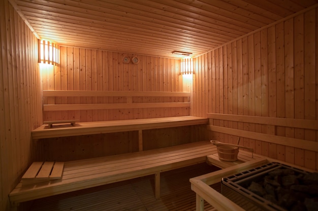 Photo fond de salle de sauna vide