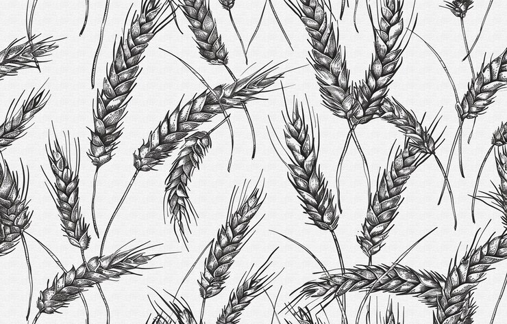 Photo un fond sans couture avec des épis de blé et un motif de blé