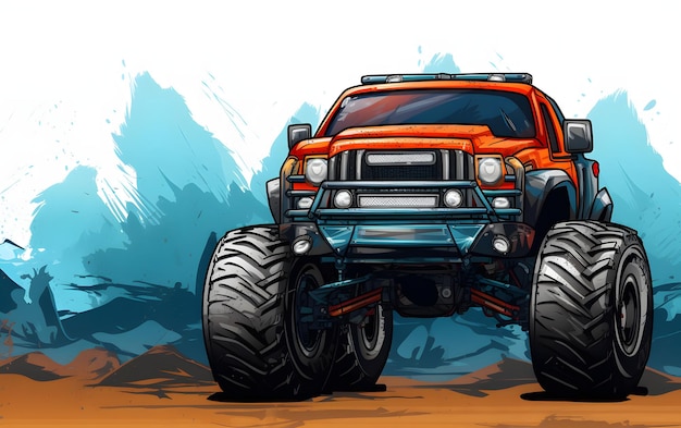 Fond de sport de camion monstre Illustration colorée