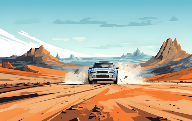 Fond de sport de voiture de course de rallye Illustration colorée