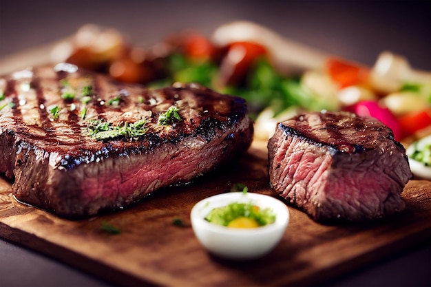 Fond de steak de boeuf grillé