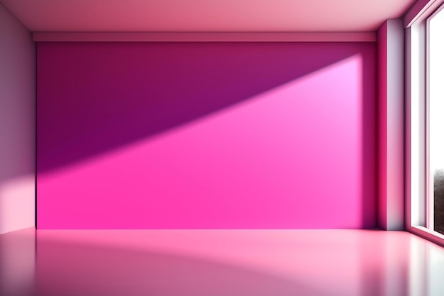 Fond de studio rose abstrait pour la présentation du produit Salle vide avec ombres de feuilles