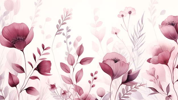 Fond de style aquarelle motif fleurs