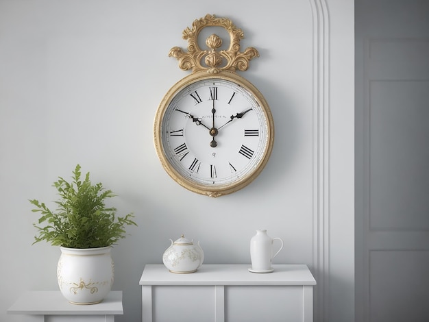 Fond de style blanc horloge murale