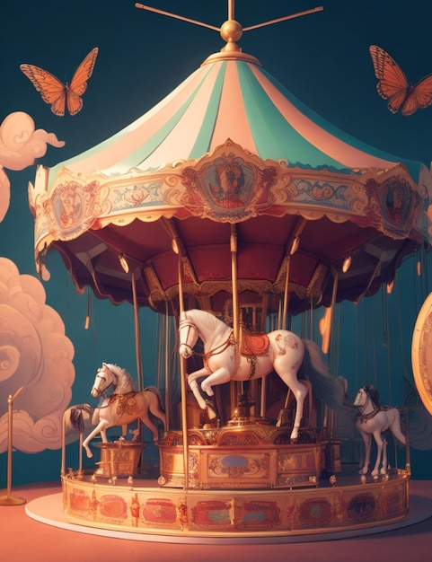 fond de style illustration carrousel