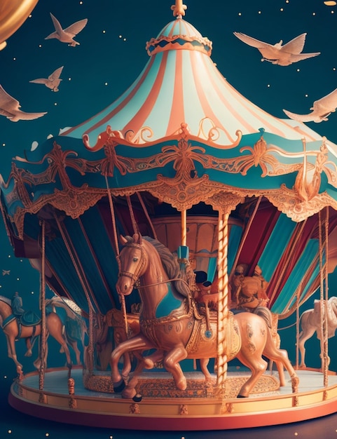 fond de style illustration carrousel