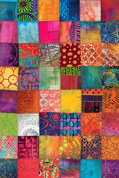 un fond en style patchwork inspiré de Holi