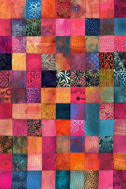 un fond en style patchwork inspiré de Holi