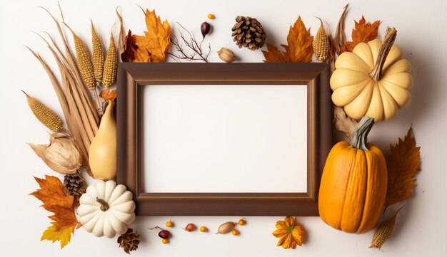 Fond de table en bois de vacances de Thanksgiving avec espace de copie pour le texte ai générative