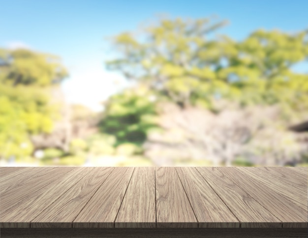 Fond de table et nature floue