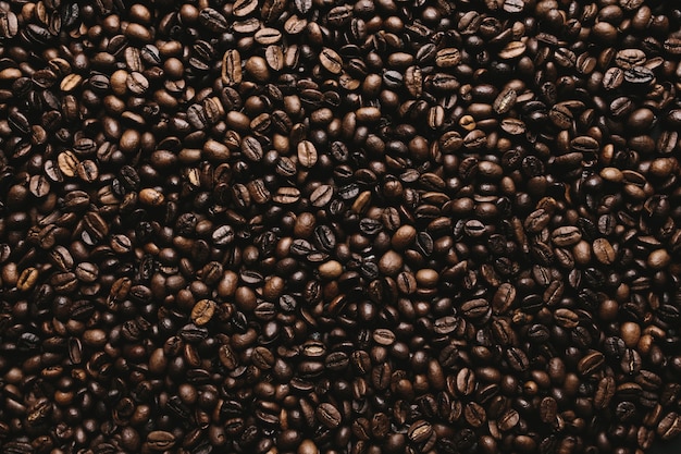 Fond avec tableau de grains de café secs