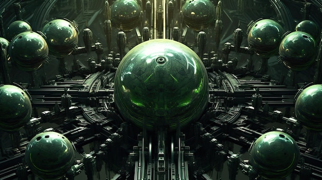 Fond de technologie abstraite fantastique scifi avec thème vert