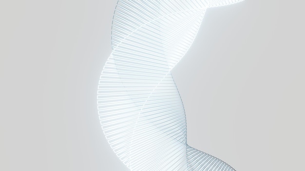 Fond de technologie abstraite de forme de néon rougeoyant géométrique procédural blanc minimaliste rendu 3d Courbes de néon sous la forme de formes géométriquesUltra Wide Abstract Colorful 3D Background