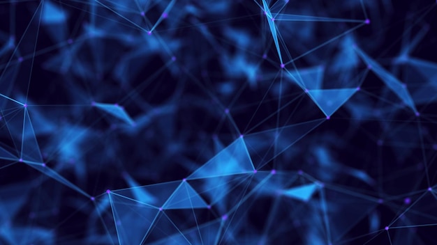 Fond de technologie abstraite Structure de connexion réseau Fond scientifique Fond numérique de données volumineuses Rendu 3d