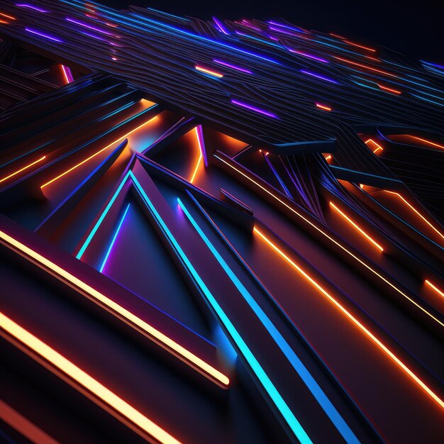 Fond de technologie lumineuse colorée générée par l'IA