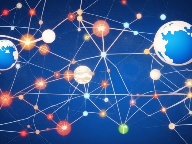Fond de technologie de réseau de connexion mondiale numérique vectoriel gratuit