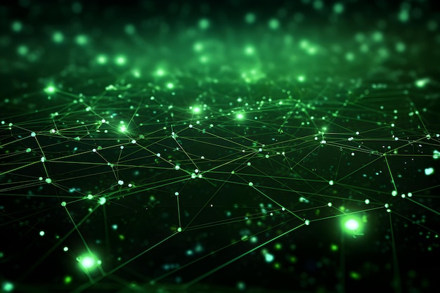 Fond de technologie de réseau futuriste vert