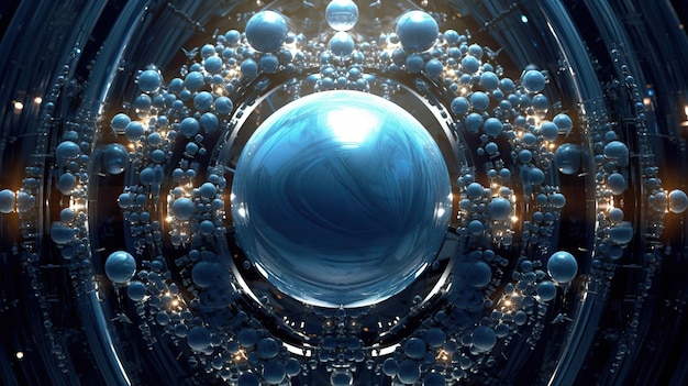 Fond de technologie scifi abstrait fantastique avec style cyberpunk bleu