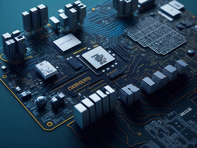 fond technologique avec circuit de carte mère