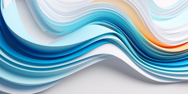 Fond tendance vague de flux de couleur bleue Fond pour la présentation Espace de copie toile de fond Texture colorée Ai générative