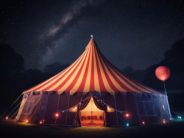 le fond de la tente de cirque