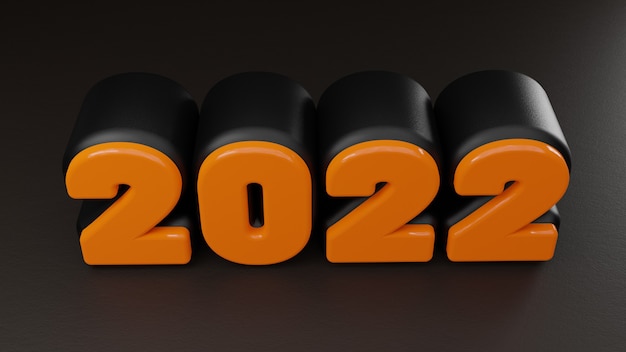 Fond de texte noir et orange 3D 2022