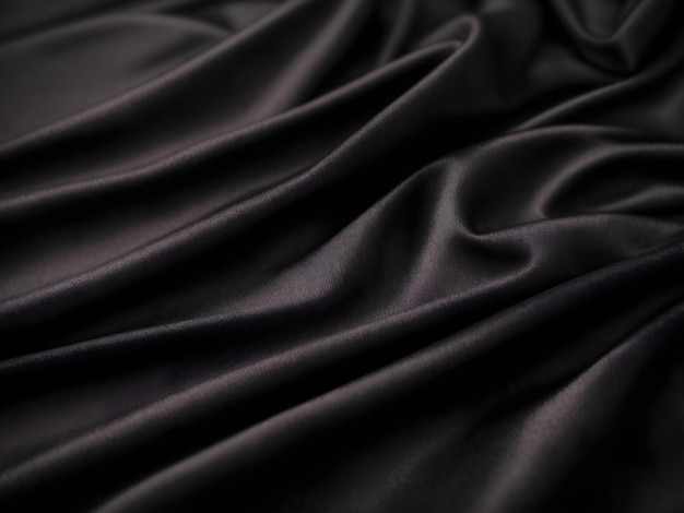 Fond textile en soie noire en gros plan