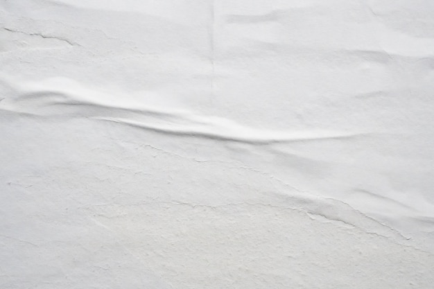 Fond de texture d'affiche de papier froissé et froissé blanc