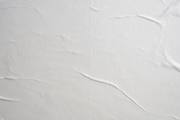 Fond de texture d'affiche de papier froissé et froissé blanc