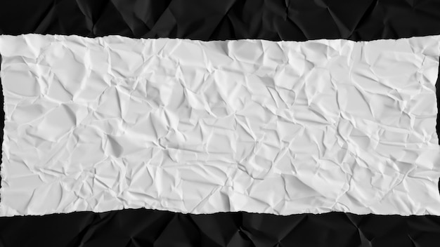 Fond de texture d'affiche de papier froissé et froissé noir blanc