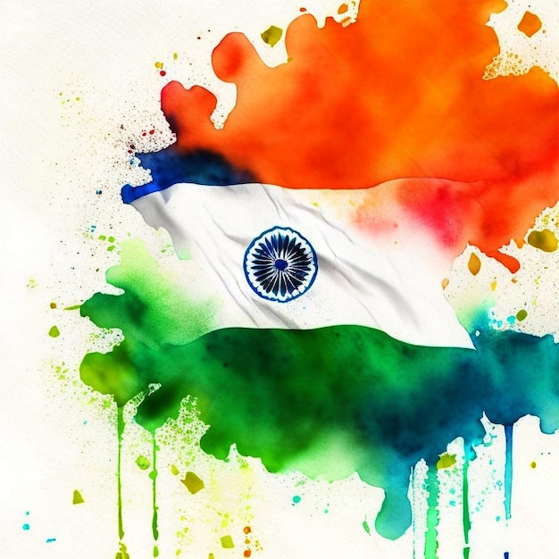 Fond de texture aquarelle thème tricolore fête de l'indépendance indienne