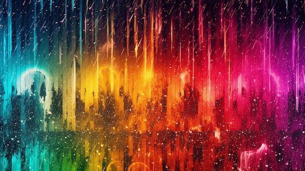 Fond de texture arc-en-ciel rayé pour bannières et affiches AI généré