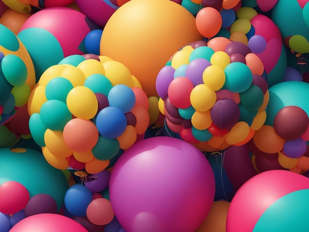 fond de texture de ballons en caoutchouc multicolores IA générative