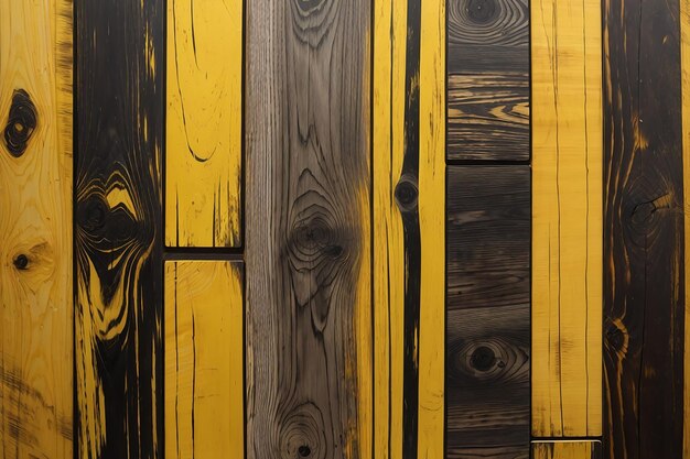 Fond de texture de bois jaune et noir très détaillé