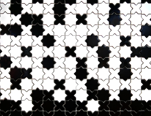 Fond de texture de carreaux de mosaïque noir et blanc