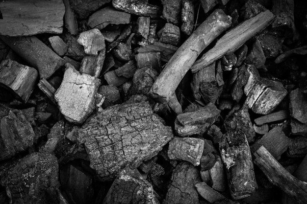 Photo fond de texture de charbon noir mise au point sélective