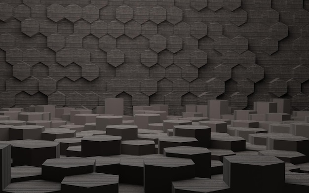 fond de texture de concept hexagonal de fond 3d