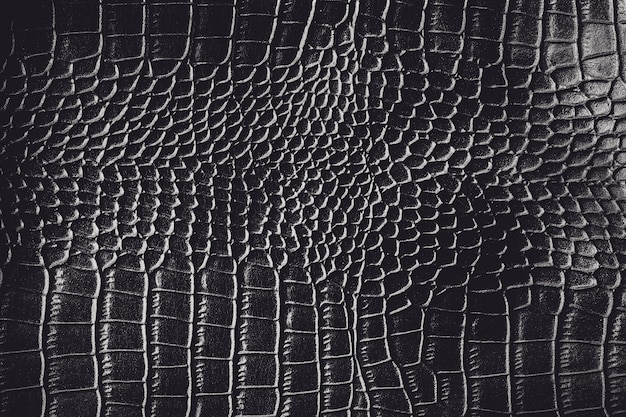 Fond de texture en cuir de crocodile noir