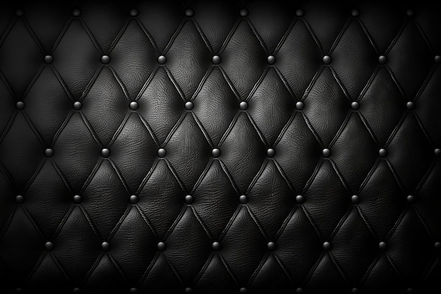 Fond de texture en cuir noir Fabriqué avec Generative AI