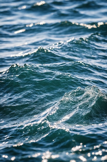 Fond de texture d'eau bleue de l'océan Surface de la mer